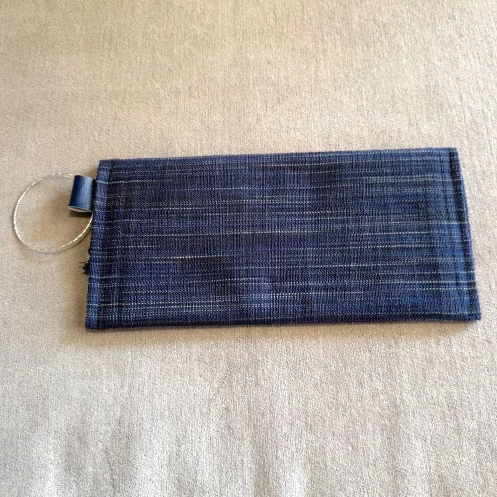 Handmade Indigo Woven Slub Envelope Clutch